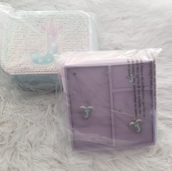 Initial J Jewelery Case and Jewelry Box Set Bundle - Picture 2 of 3
